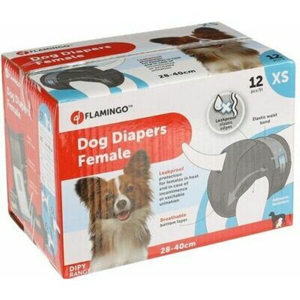 XS Подгузники Flamingo для собак 28-40 см 12 шт.