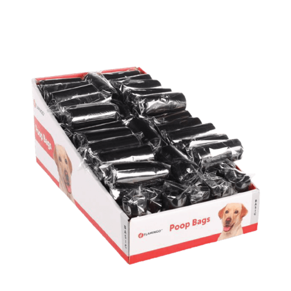 Пакеты для сбора экскрементов "Flamingo BASIC" черные N1x15