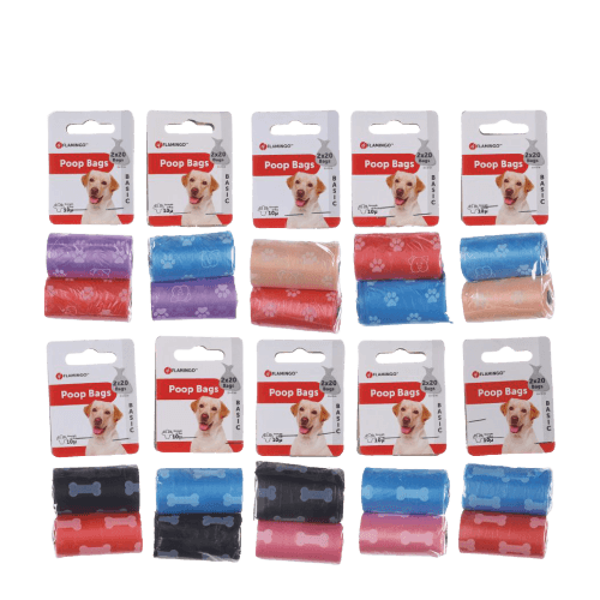 Пакеты для сбора экскрементов "Flamingo SPRING" разные цвета N2x20