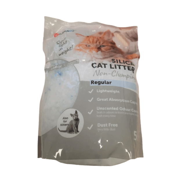 Flamingo Silica Regular Large 5L - silikona pakaiši kaķiem 