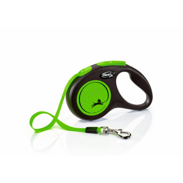 flexi Neon M 5m green (lente) - pavada suņiem