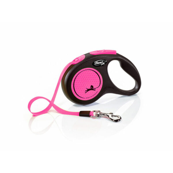 flexi Neon M 5m pink (lente) - pavada suņiem
