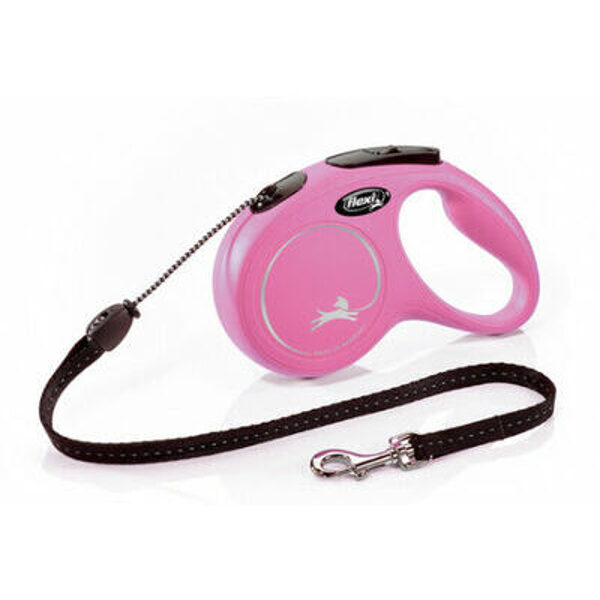 flexi New Classic M 5m pink (trose) - pavada suņiem
