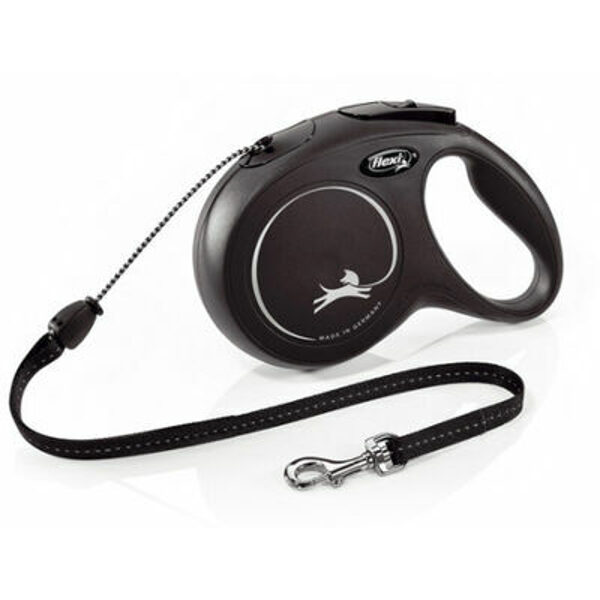 Flexi New Classic S 5m black (trose) - pavada suņiem