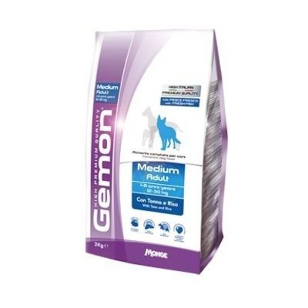 GEMON Dog MEDIUM Adult with tuna & rice 3kg
