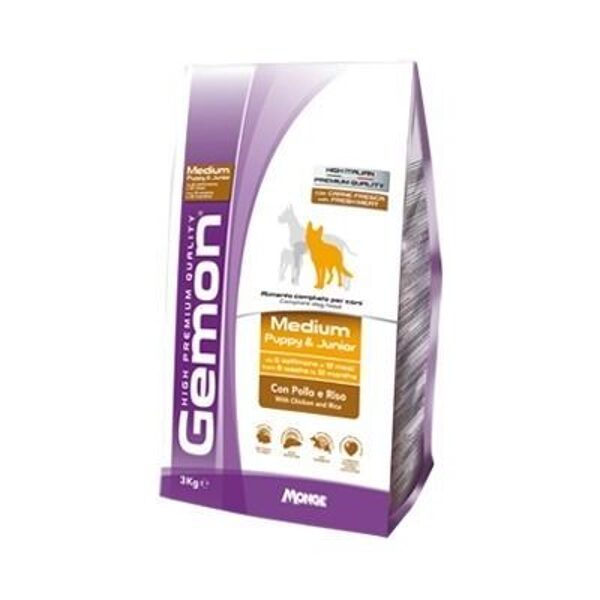 GEMON Dog MEDIUM Puppy & Junior with chicken & rice 3kg 