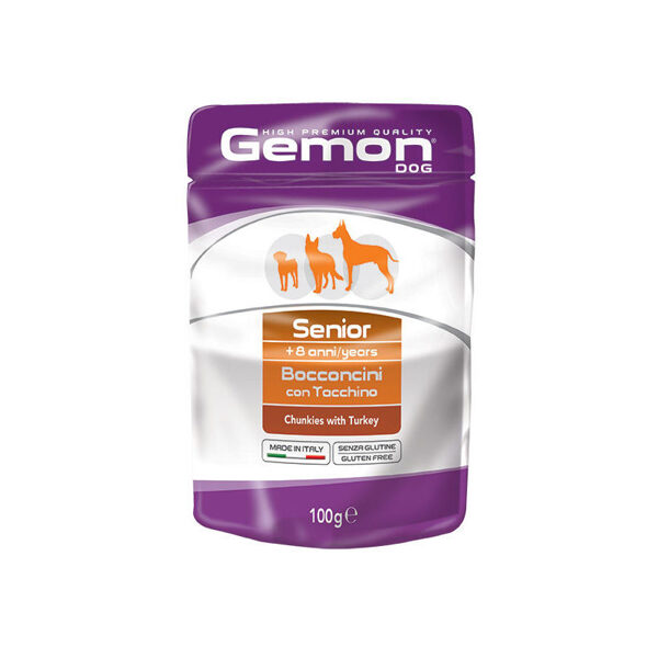 GEMON Dog pouches chunkies Senior with turkey 100 g
