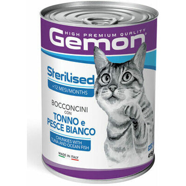 GEMON Wet Cat chunkies Adult with tuna&ocean fish 415 g - konservi kaķiem