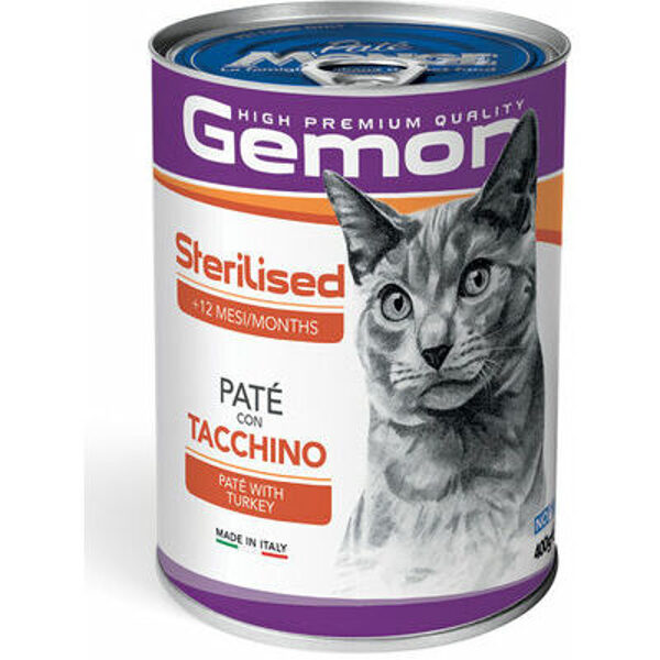 GEMON Wet Cat patee Sterilized with turkey 400 g - pastēte kaķiem