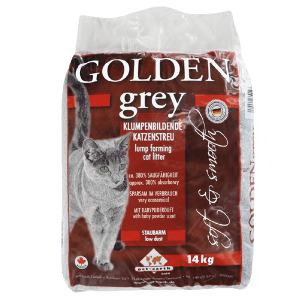 Golden Grey Original 14 kg  - cementējošās  smiltis kaķu tualetēm