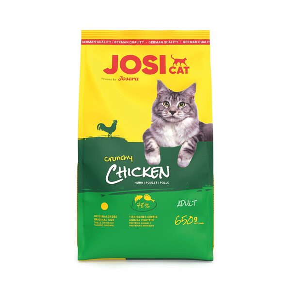 Josera JosiCat Crunchy Chicken 650g - Sausā barība pieaugušiem kaķiem ar mājputnu gaļu