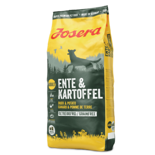 Josera Duck & Potato 12,5 kg (Ente & Kartoffel) - корм Super Premium с утиным мясом и картофелем для взрослых умеренно активных собак, особенно с чувствительным пищеварительным трактом и аллергией на зерновые продукты