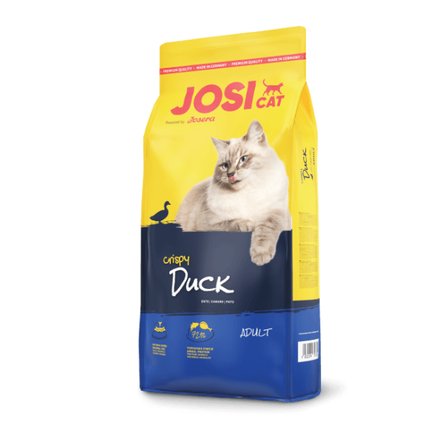 Josera JosiCat Crispy Duck 18kg - sausā bezgraudu Premium barība kaķiem ar pīli un zivi
