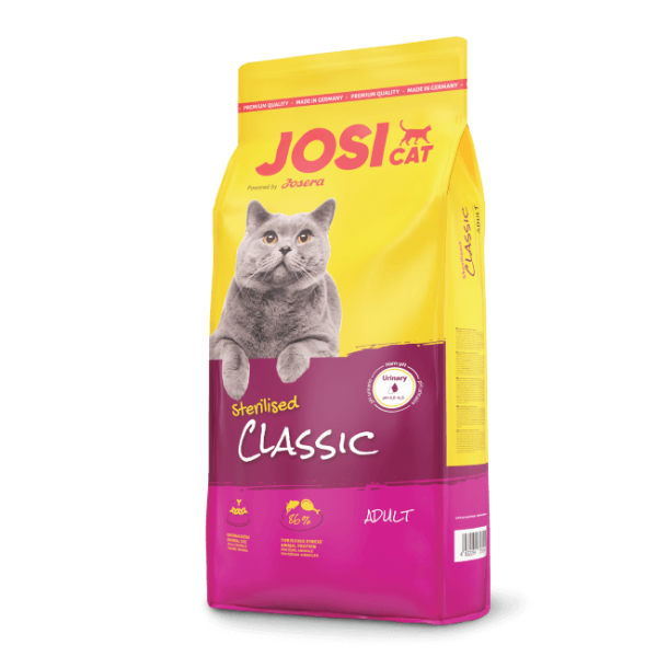 Josera JosiCat Sterilised Classic 650 g - Sausā barība sterilizētiem kaķiem ar lasi (smalkas kroketes)