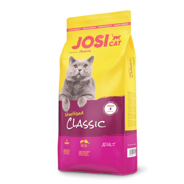 Josera JosiCat Sterilised Classic 10 kg - Sausā barība sterilizētiem kaķiem ar lasi (smalkas kroketes)