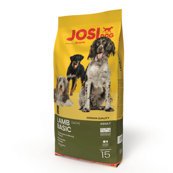 Josera JosiDog Lamb Basic 15kg - sausā barība suņiem ar jēru un mājputnu 
