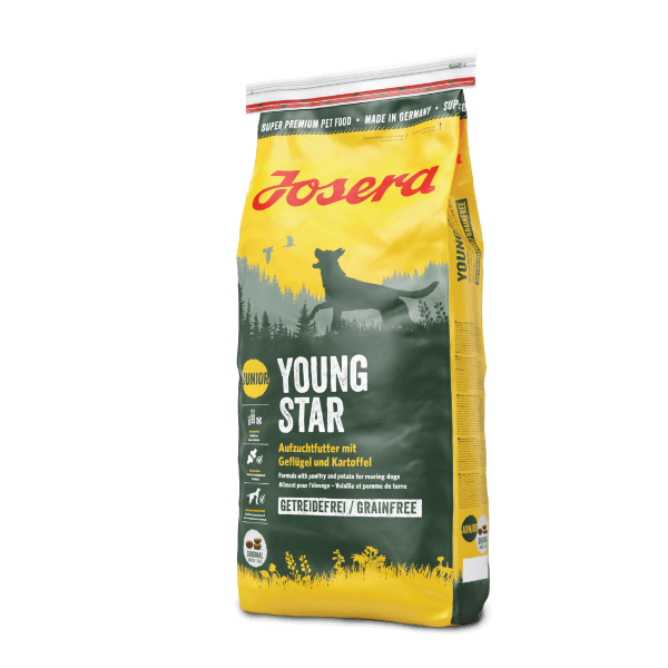 Josera  Young Star 15 kg - Super Premium sausā bezgraudu barība kucēniem no 8 nedēļu vecuma, kā arī kucēniem ar jutīgu gremošanas sistēmu 