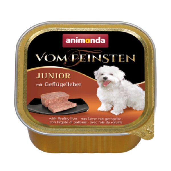 Vom Feinsten Junior Poultry Liver, 150 g -  влажный корм с печенью птицы для щенков