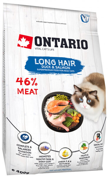 Ontario SP Cat Long Hair 400 g - Sausā barība kaķiem