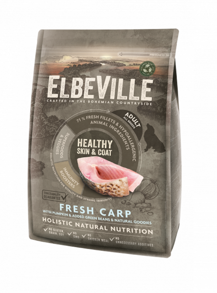 ELBEVILLE All Breeds Fresh Carp Healthy Skin and Coat 4 kg - сухой корм со свежим карпом для взрослых собак всех пород от 1 года