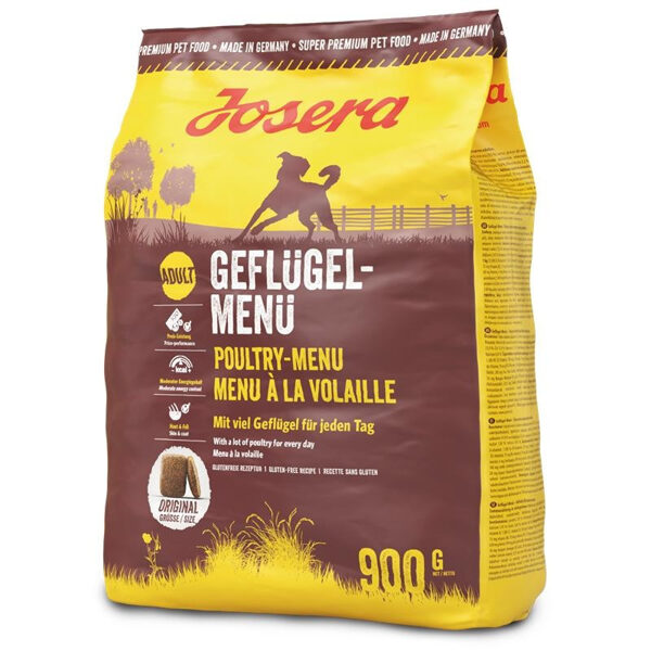 Josera Poultry Menu / Geflugel Menu 900g - корм Super Premium с мясом птицы для взрослых собак всех пород со средней активностью