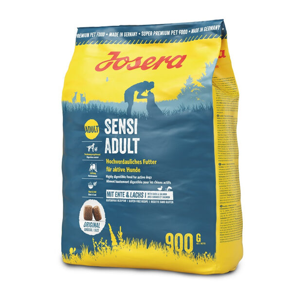 Josera Super Premium Sensi Adult 900 g - Cухой корм для взрослых собак с чувствительной пищеварительной системой с курицей, уткой, лососем и рисом