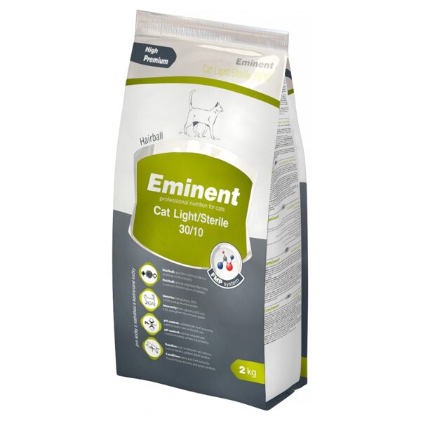 EMINENT CAT LIGHT/STERILE 2KG SAUSĀ BARĪBA PIEAUGUŠIEM STERELIZĒTIEM UN KASTRĒTIEM KAĶIEM