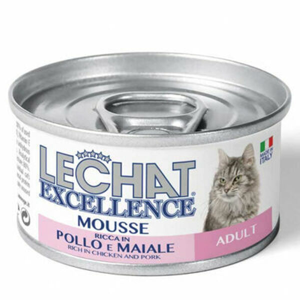 Lechat Excelence Mousse ADULT Chicken and Pork 85g - konservi kaķiem