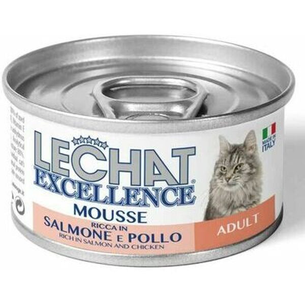 Lechat Excelence Mousse ADULT Salmon and Chicken 85g - konservi kaķiem