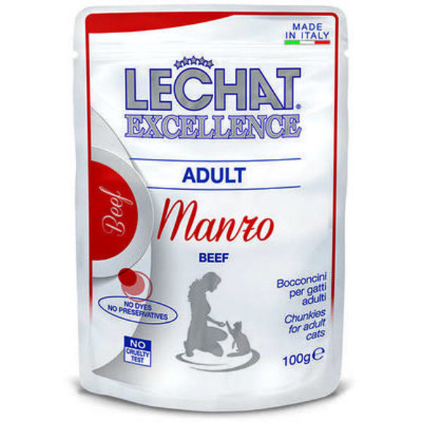 LECHAT Excellence Wet Adult with beef 100 g - konservi kaķiem