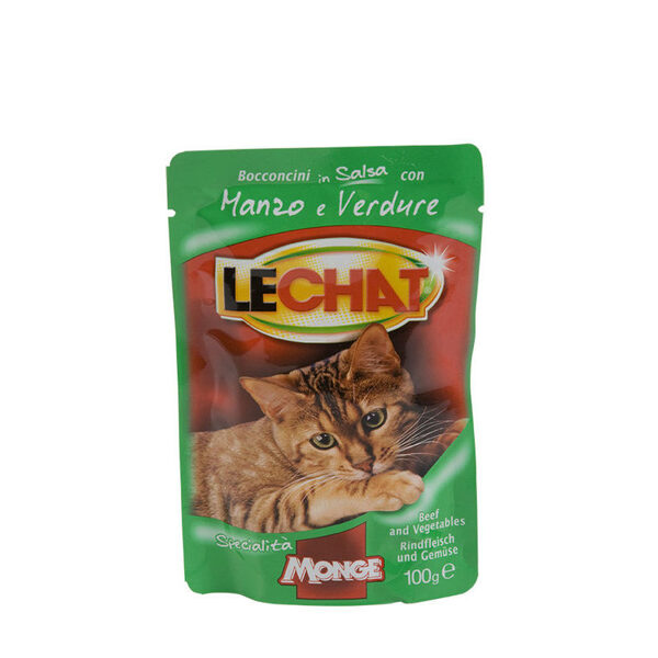 LeChat Pouches ar liellopu gaļas un darzeņu gabaliniem 100 gr
