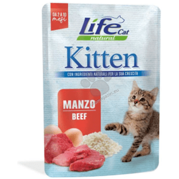Life Cat Natural  Kitten pouch / Beef, 70g - konservi kaķēniem ar liellopa gaļu