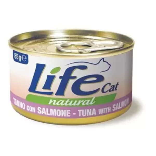 LIFE CAT natural TUNA with SALMON, 85g - konservi kaķiem ar tunci un lasi