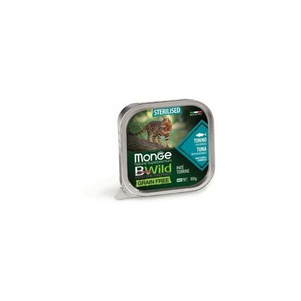 MONGE BWILD Cat Sterilised Tuna with vegetables 100g