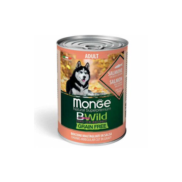 Monge BWild chunkies in gravy Adult Salmon with Pumpkin and Zucchini 400g