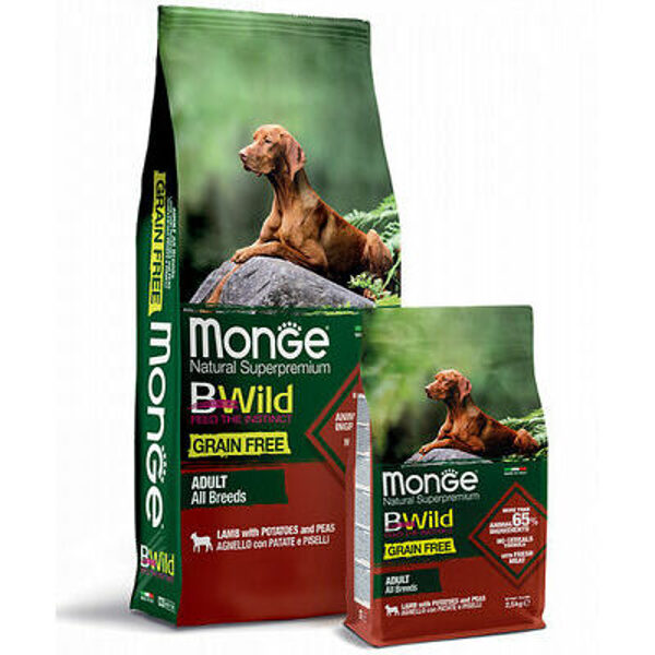 MONGE BWILD GF Adult Lamb with Potatoes and Peas 12 kg - корм для взрослых собак