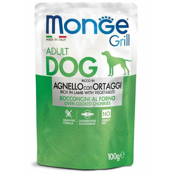 Monge Grill Pouch Lamb and Vegetables 100 g - konservi suņiem