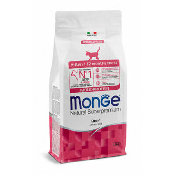 MONGE Kitten Monoprotein Beef 1,5 kg - barība kaķēniem