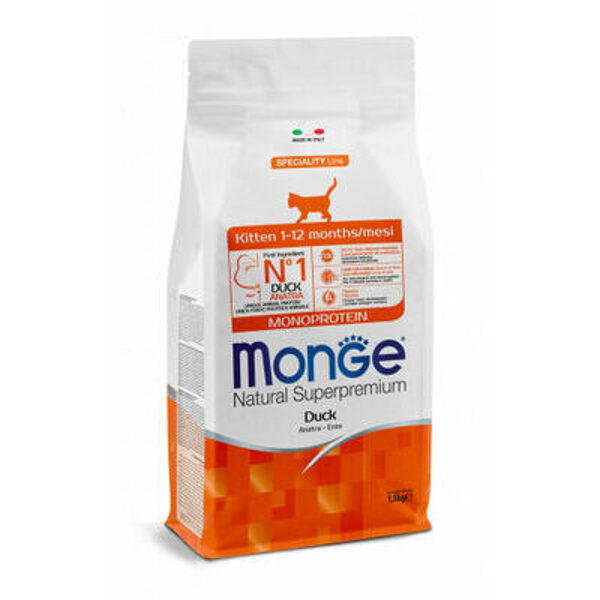 MONGE Kitten Monoprotein Duck 1,5 kg - barība kaķēniem