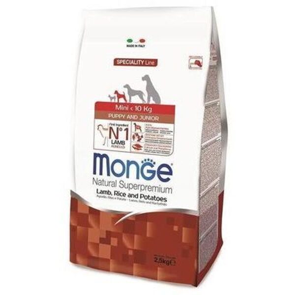 MONGE MINI Puppy & Junior Lamb and Rice 2,5 kg - barība suņiem