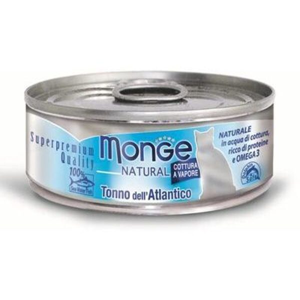 Monge Natural acqua Atlantic Tuna 80 gr - konservi kaķiem ar  tunci savā sulā