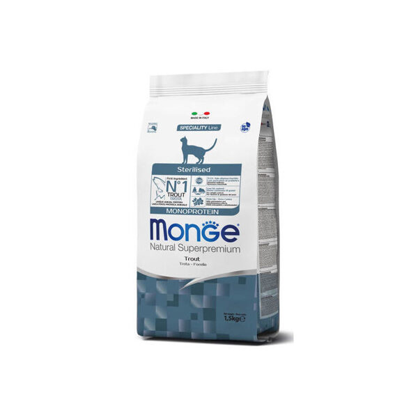 MONGE Sterilised Monoprotein Trout 0,4 kg - - barība kaķiem
