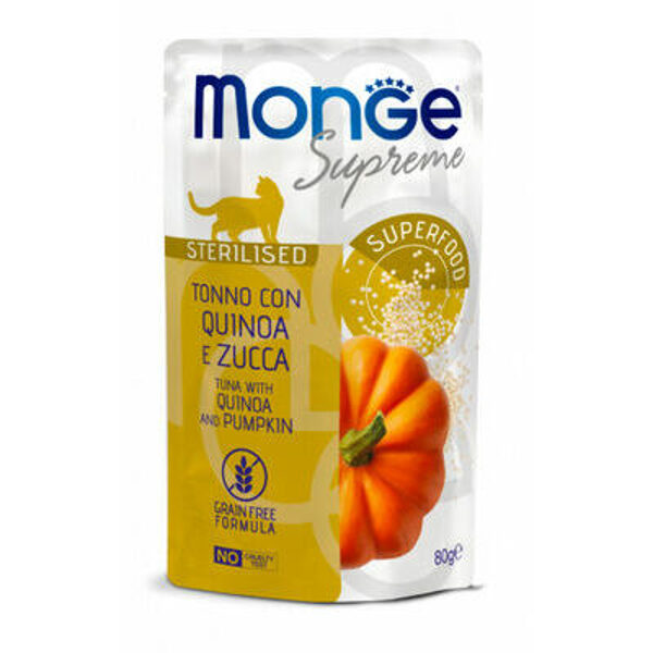 Monge Supreme pouches Tuna with quinoa&pumpkin Sterilised 80 g - konservi kaķiem
