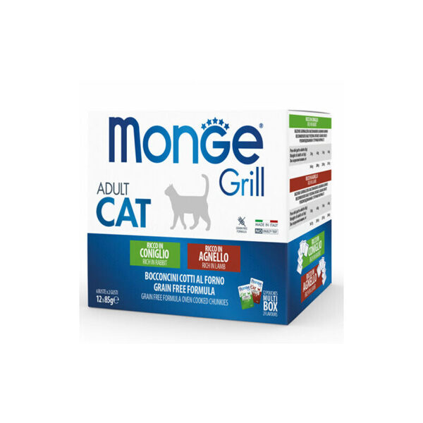 Monge Grill Multipacks Adult Rabbit, Lamb 12x85 g