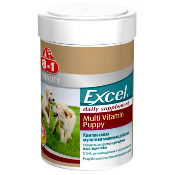 8in1 EXCEL MULTI VITAMIN PUPPY 185ml / 100tb - vitamīnu un minerālvielu komplekss  kucēniem
