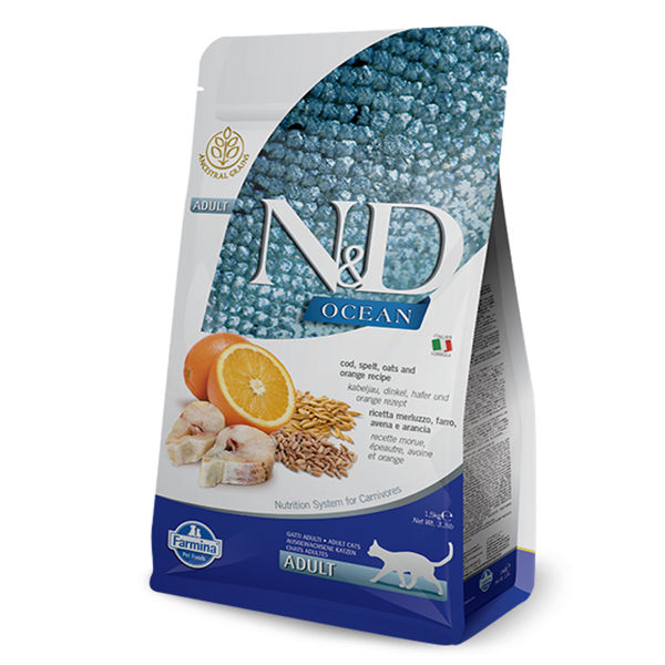 N&D CAT OCEAN ANCESTRAL GRAIN CODFISH ORANGE 10kg