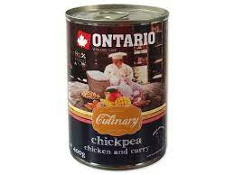 Ontario Dog Culinary Chickpea, Chicken and Curry 400g - konservi suņiem