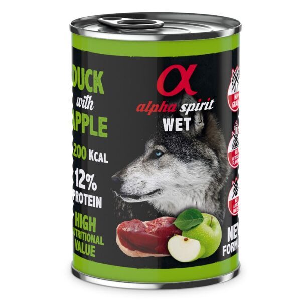 ALPHA SPIRIT WET  Duck with Apple 400g - Консервы для собак с уткой и яблоками