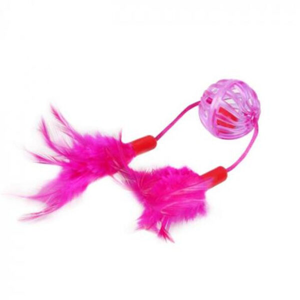 Bumbiņa ar zvaniņu un spalvām "Sapnis" - Rotaļlieta kaķiem