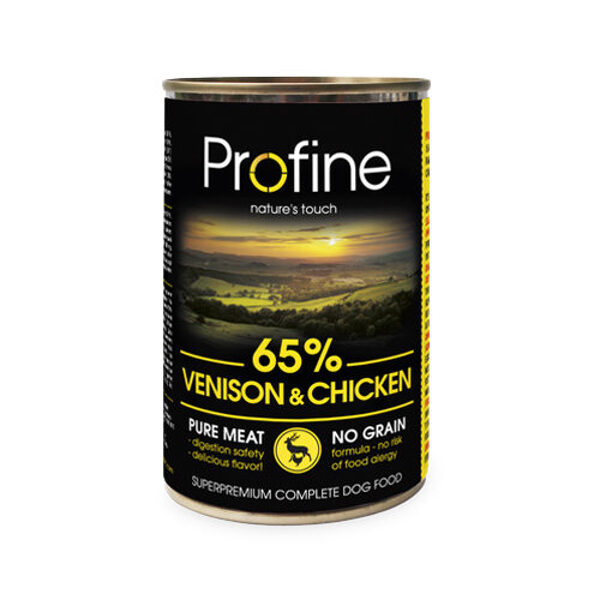 Profine Superpremium Pure Meat Venision&Chicken 400g - bezgraudu konservi suņiem